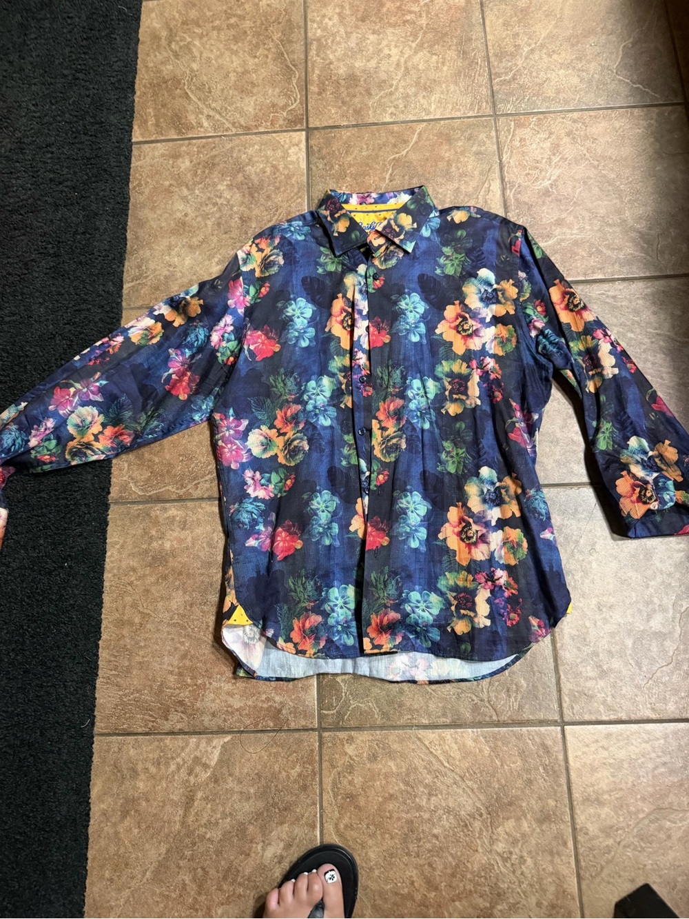 Floral Button-Up Shirt for men - Navy Multi